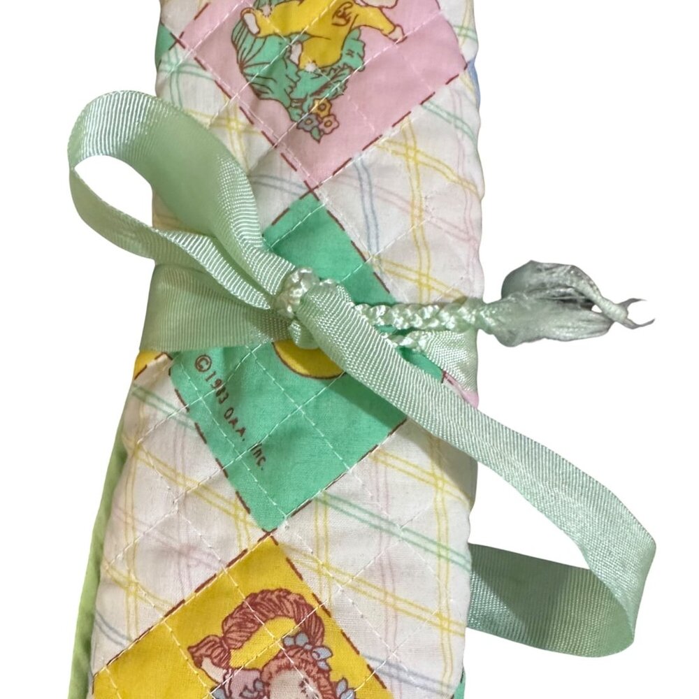 Vintage 1983 Cabbage Patch Kids Quilted Doll Sleeping Bag With Pastel Pattern & - Picture 12 of 12